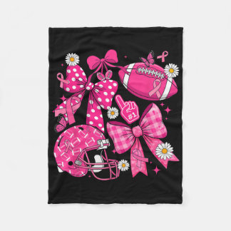 Borstkanker Bewustzijn Voetbal Coquette Bow Pink Fleece Deken