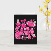 Borstkanker Bewustzijn Voetbal Coquette Bow Pink Kaart (Gele Bloem)