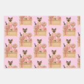 Borstkanker Bewustzijn voor kattenliefhebbers roze Inpakpapier Vel (Voorkant 2)