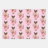 Borstkanker Bewustzijn voor kattenliefhebbers roze Inpakpapier Vel (Voorkant)