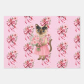 Borstkanker Bewustzijn voor kattenliefhebbers roze Inpakpapier Vel (Voorkant 2)