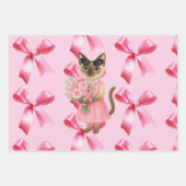 Borstkanker Bewustzijn voor kattenliefhebbers roze Inpakpapier Vel (Voorkant)