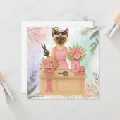 Borstkanker Bewustzijn voor kattenliefhebbers roze Kaart (Voorkant / Achterkant in situ)