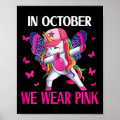 Borstkanker Bewustzijn voor Peuters Kinder Eenhoor Poster (Voorkant)