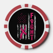 Borstkanker Bewustzijn VS Vlag Poker Chips (Voorkant)