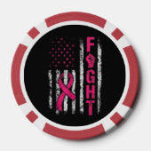 Borstkanker Bewustzijn VS Vlag Poker Chips (Achterkant)
