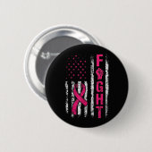 Borstkanker Bewustzijn VS Vlag Ronde Button 5,7 Cm (Voorkant /achterkant)