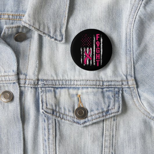Borstkanker Bewustzijn VS Vlag Ronde Button 5,7 Cm (In situ)