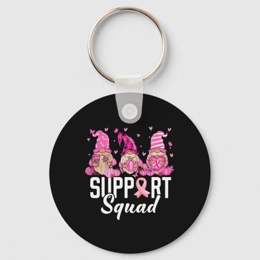 Borstkanker Bewustzijn Warrior Support Squad GNOM Sleutelhanger (Voorkant)