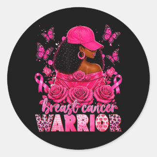 Borstkanker Bewustzijn Warrior Zwarte Vrouwen Ronde Sticker