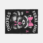 Borstkanker bewustzijn wasbeer wild en sterk fleece deken (Voorkant (Horizontaal))