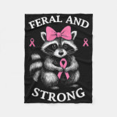 Borstkanker bewustzijn wasbeer wild en sterk fleece deken (Voorkant)