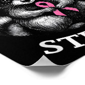 Borstkanker bewustzijn wasbeer wild en sterk poster (Hoek)