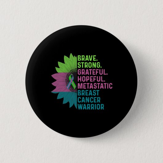 Borstkanker Bewustzijn Zorg Krijger Ronde Button 5,7 Cm (Voorkant)