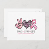 Borstkanker Bewustzijnd hart Harde luipaard Afdruk Aankondigingskaart (Voorkant / Achterkant)