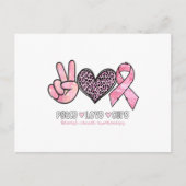 Borstkanker Bewustzijnd hart Harde luipaard Afdruk Aankondigingskaart (Voorkant)