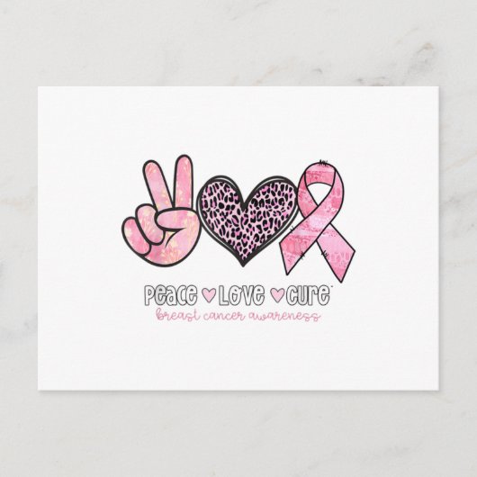 Borstkanker Bewustzijnd hart Harde luipaard Afdruk Aankondigingskaart (Voorkant)