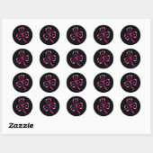 Borstkanker Bewustzijnd Roze Hockey Stick for Men Ronde Sticker (Vel)