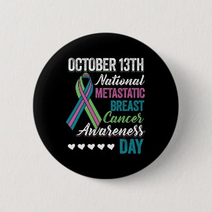 Borstkanker Bewustzijnsdag 13 oktober Ronde Button 5,7 Cm