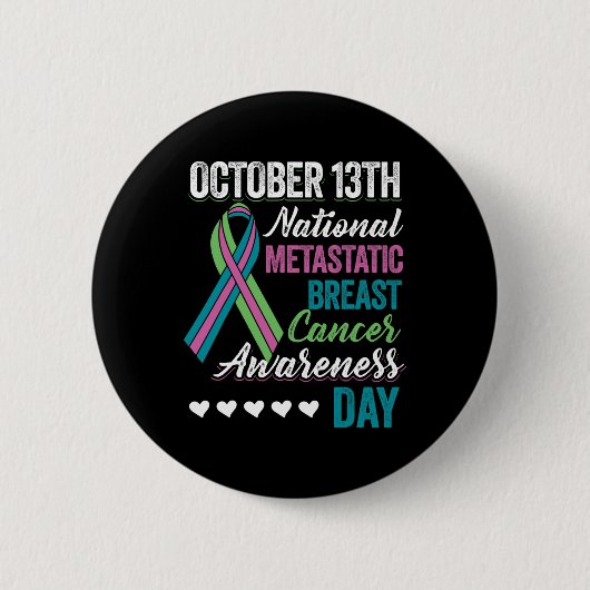 Borstkanker Bewustzijnsdag 13 oktober Ronde Button 5,7 Cm (Voorkant)