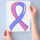 Borstkanker bij Mannen Blauw Roze Lint 3 Flyer (Hand)