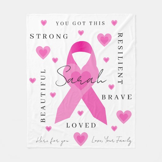 Borstkanker Blanket Fleece Deken (Voorkant)