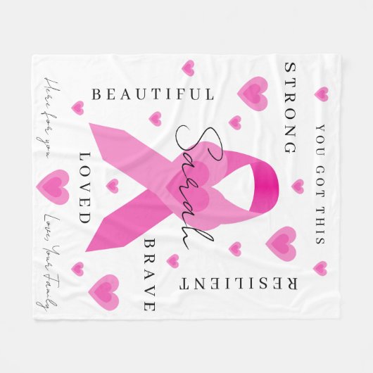 Borstkanker Blanket Fleece Deken (Voorkant (Horizontaal))