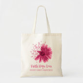Borstkanker Bloem Faith Hope Breast Cancer Tote Bag (Voorkant)