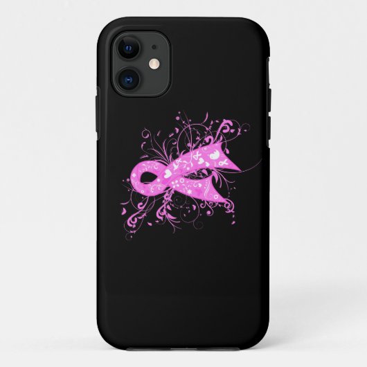 Borstkanker Bloemige Krullen Lint Case-Mate iPhone Case (Achterkant)
