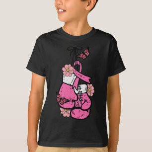 Borstkanker Bokshandschoen Roze Lint Bewustzijn F T-shirt
