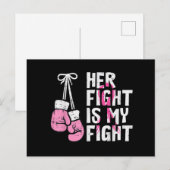 Borstkanker Bokshandschoenen Haar Vecht Mijn Vecht Briefkaart (Voorkant / Achterkant)