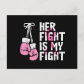 Borstkanker Bokshandschoenen Haar Vecht Mijn Vecht Briefkaart (Voorkant)