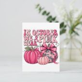 Borstkanker Bow 2025 T-shirt | Borstkanker AWA Briefkaart (Staand voorkant)