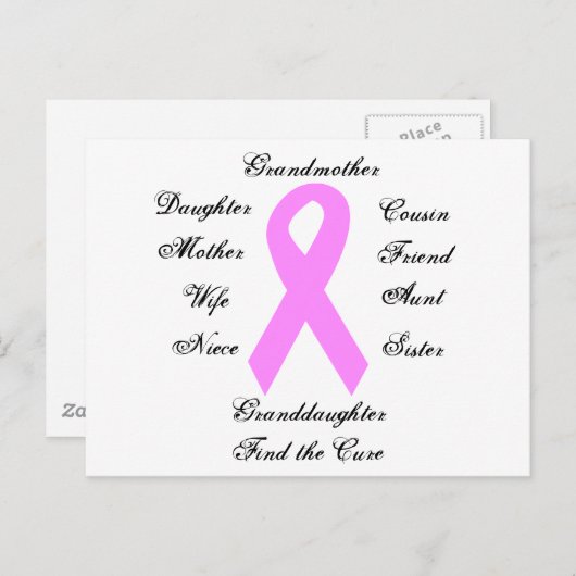 Borstkanker Briefkaart (Voorkant / Achterkant)