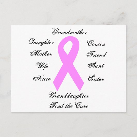 Borstkanker Briefkaart (Voorkant)