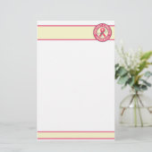 Borstkanker briefpapier - pas aan (Staand voorkant)