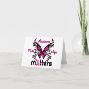 Borstkanker Butterfly 7 Geloof Bewustzijn Hoop Notitiekaartje
