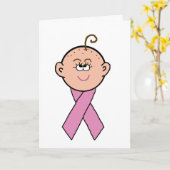 Borstkanker Chemo Lady Wenskaart Kaart (Gele Bloem)