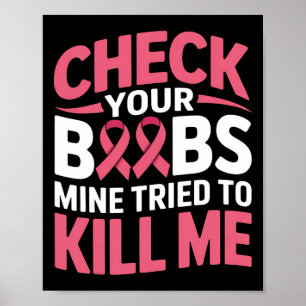 Borstkanker Controleer uw borstmijn probeerde te d Poster