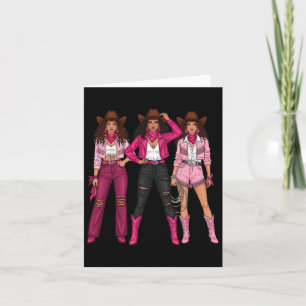 Borstkanker Country Western Cowgirl in Pink Warr Kaart