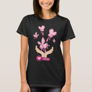 Borstkanker Cure Butterflies T-shirt