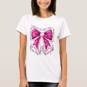 Borstkanker Cure Christmas Bow Shirt (Voorkant)