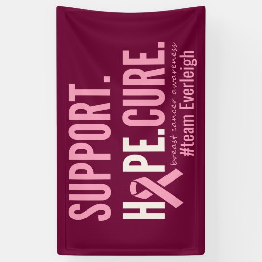 borstkanker Custom gepersonaliseerde naam Banner S (Verticaal)