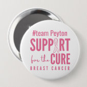 Borstkanker Custom #team Naam Ondersteuning Button (Voorkant /achterkant)
