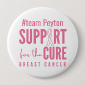 Borstkanker Custom #team Naam Ondersteuning Button (Voorkant)