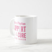 Borstkanker Custom #team Naam Ondersteuning Cure M Koffiemok (Voorkant links)