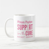 Borstkanker Custom #team Naam Ondersteuning Cure M Koffiemok (Links)