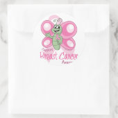 Borstkanker Cute Butterfly Ronde Sticker (Tas)