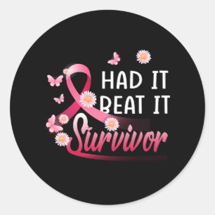 Borstkanker die ik heb gehad, heb ik geslagen. Ove Ronde Sticker