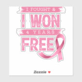 Borstkanker die ik heb gevochten en ik heb 4 jaar  sticker (Vel)